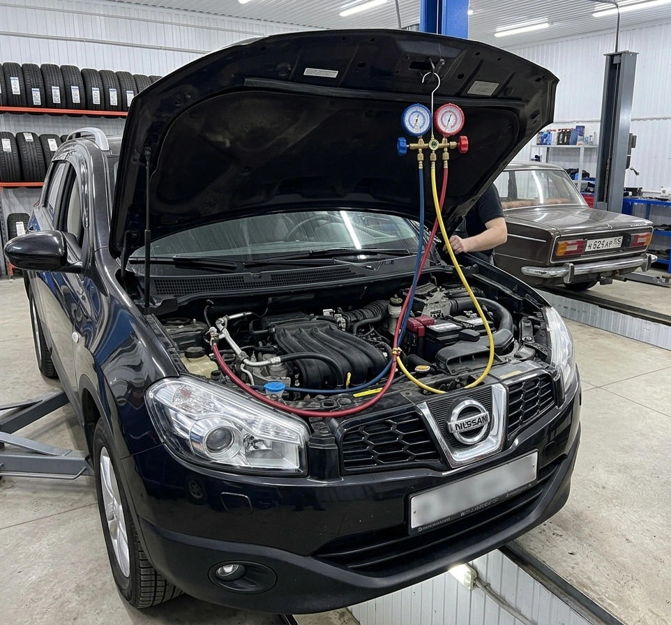 Не работает кондиционер Nissan Qashqai: замена компрессора в Борисове | ДрайвПолюс